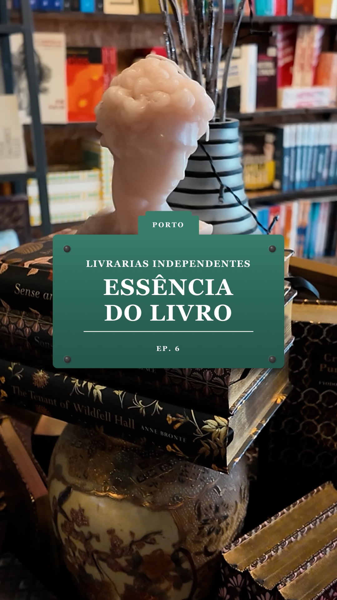 Capa do episódio 6 da série Livrarias Independentes, numa livraria do Porto
